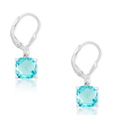 LIONNE DESIGNS<sup>&reg;</sup> 8mm Blue Topaz Earrings - Blue Topaz is one of the most desired colored stones. It’s little wonder that these beautiful lever back earrings are so amazing.